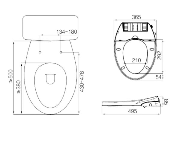 Manual Bidet Seat Cover V Shape SCB-PP-002V - Image 2