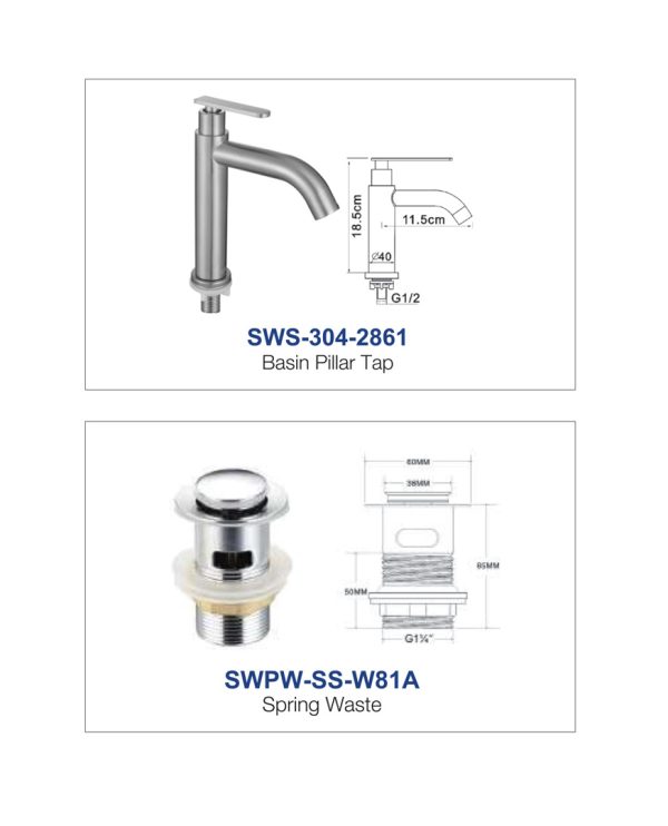 6 in 1 Bathroom Cabinet Set SWBC-SS6406 - Image 3