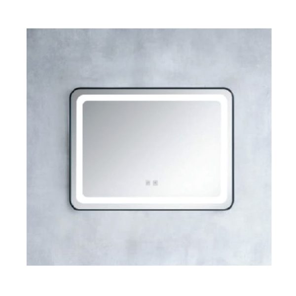 Black Aluminum Frame – LED Light Mirror (ANTI-FOG) SWMR-LED-6080AF-BK