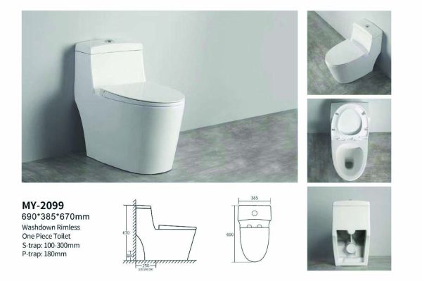 Wash Down one Piece Closet WC-2099 - Image 3