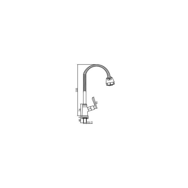 Flexible Hose Kitchen Pillar Sink Tap SWP-BR-3474 - Image 2