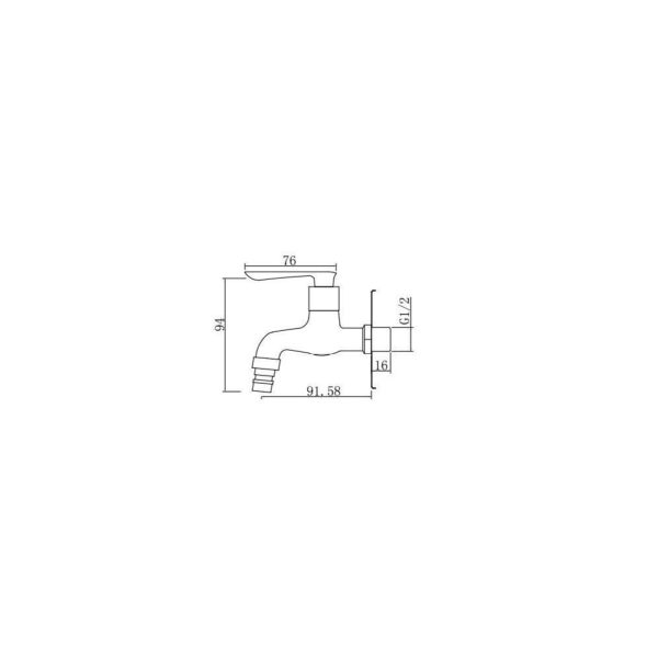 Wall Bib Tap With 1/2" Hose Connector SWP-BR-3477 - Image 2